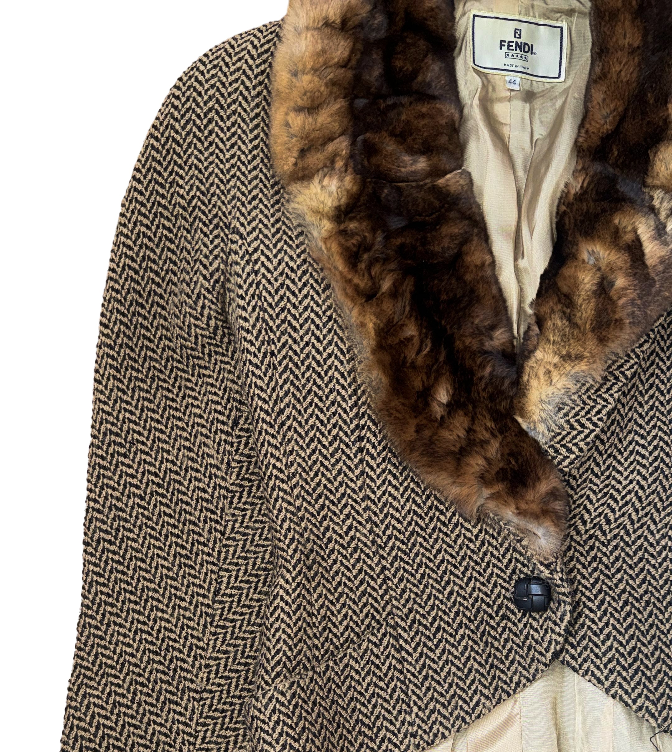 Fendi by Karl Lagerfeld Fur Tweed Jacket