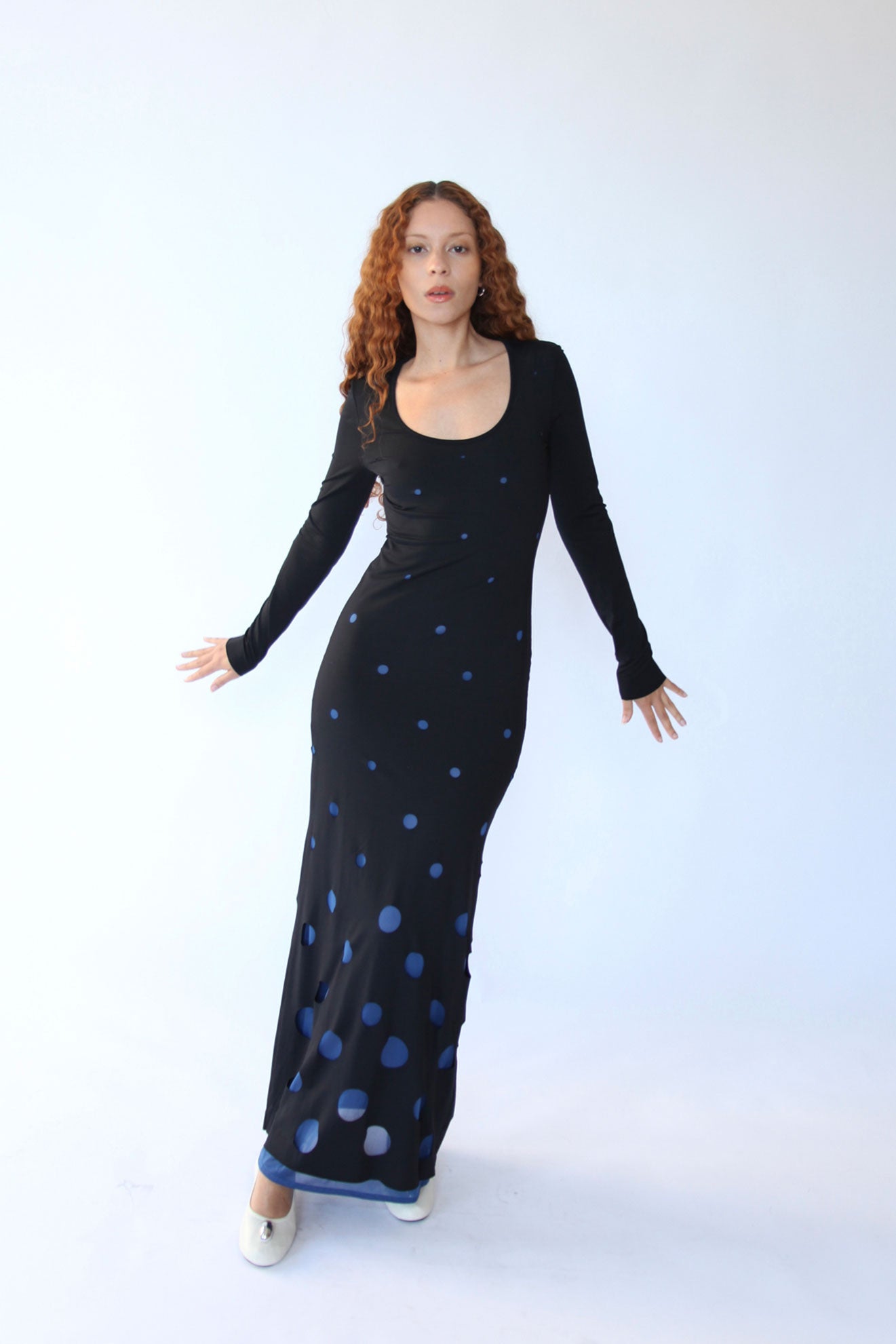 sachin and babi light blue dress Moschino vintage dress mid length rayon brown casual evening