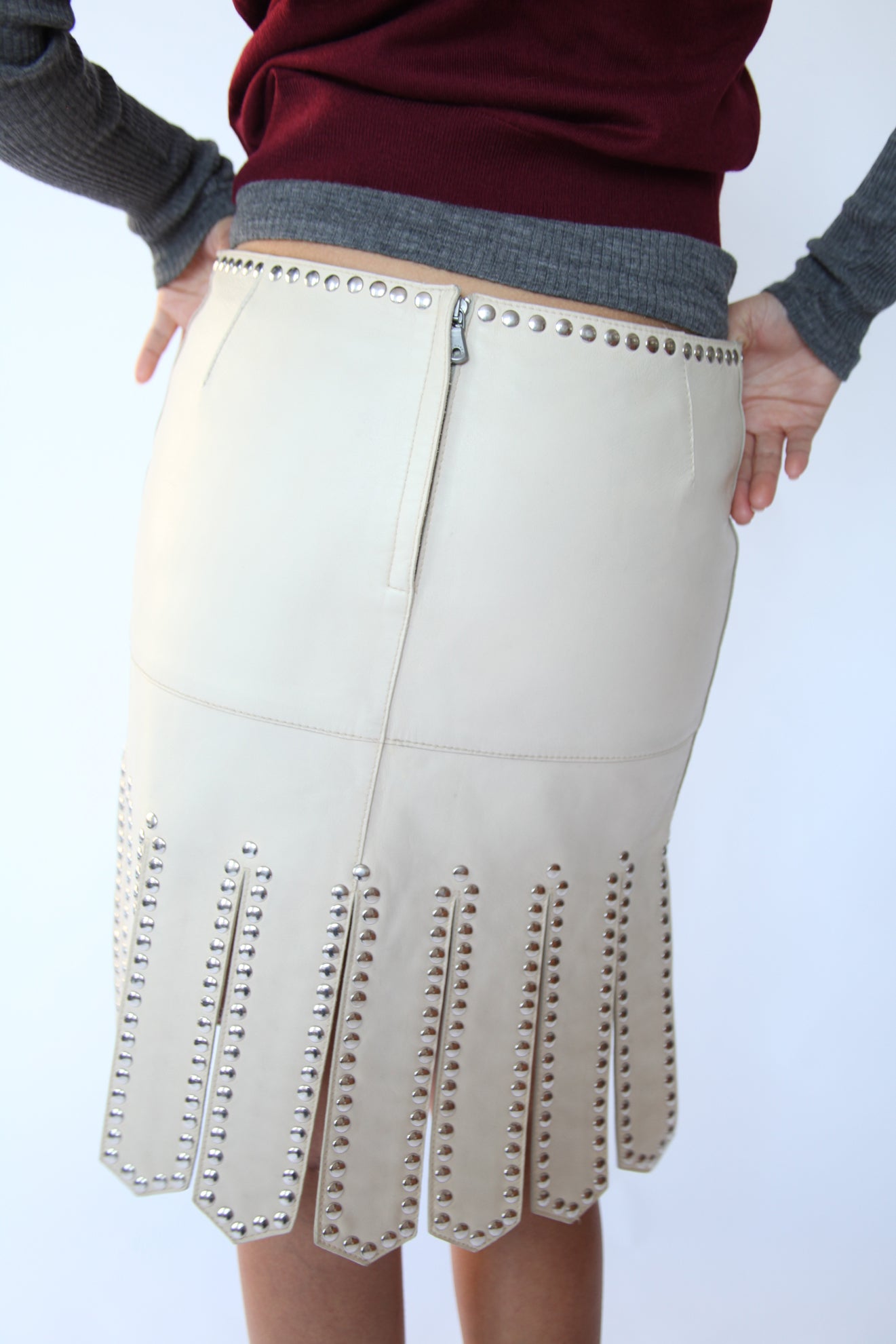 Dolce Gabbana 2001 Studded Leather Skirt