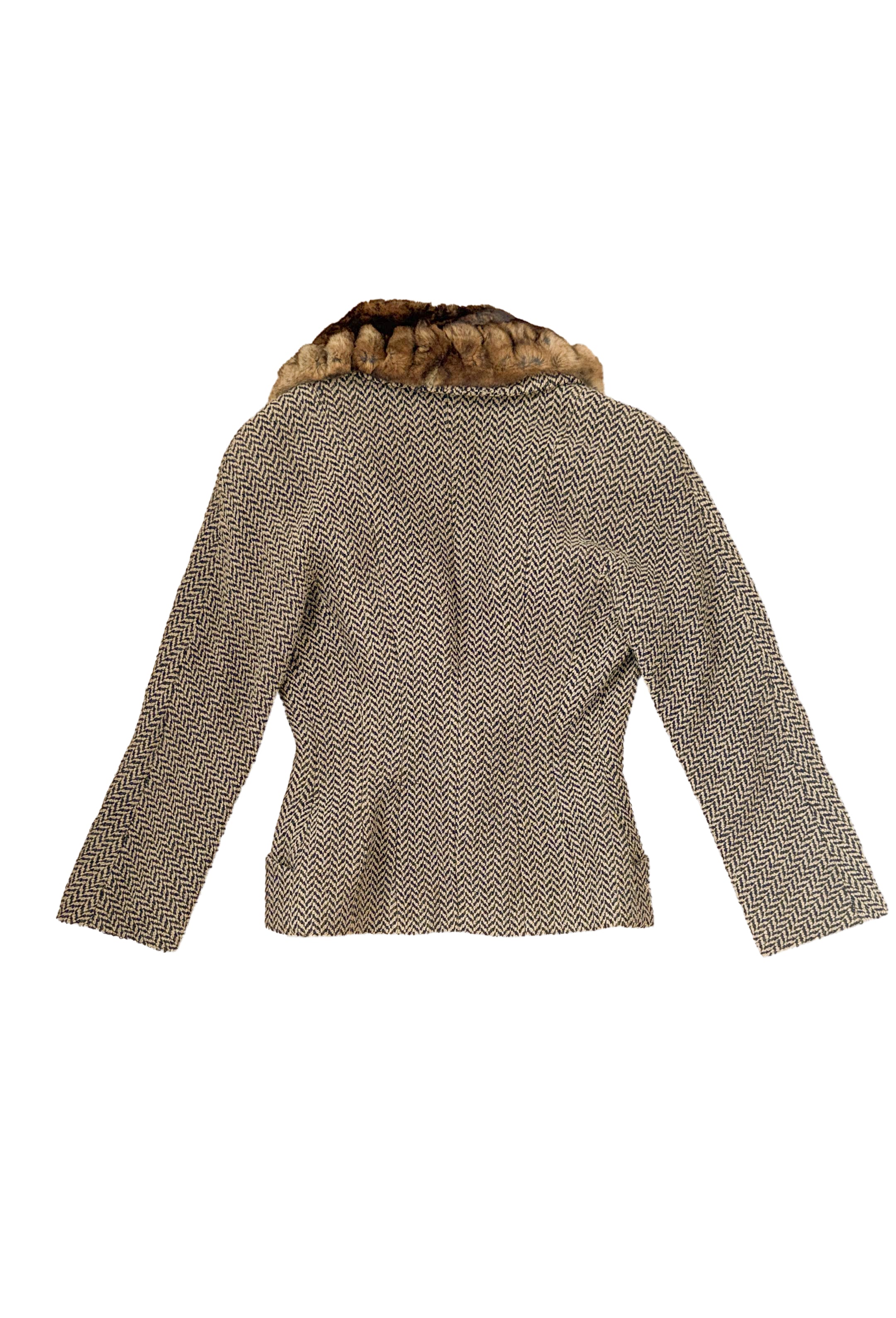 Fendi by Karl Lagerfeld Fur Tweed Jacket