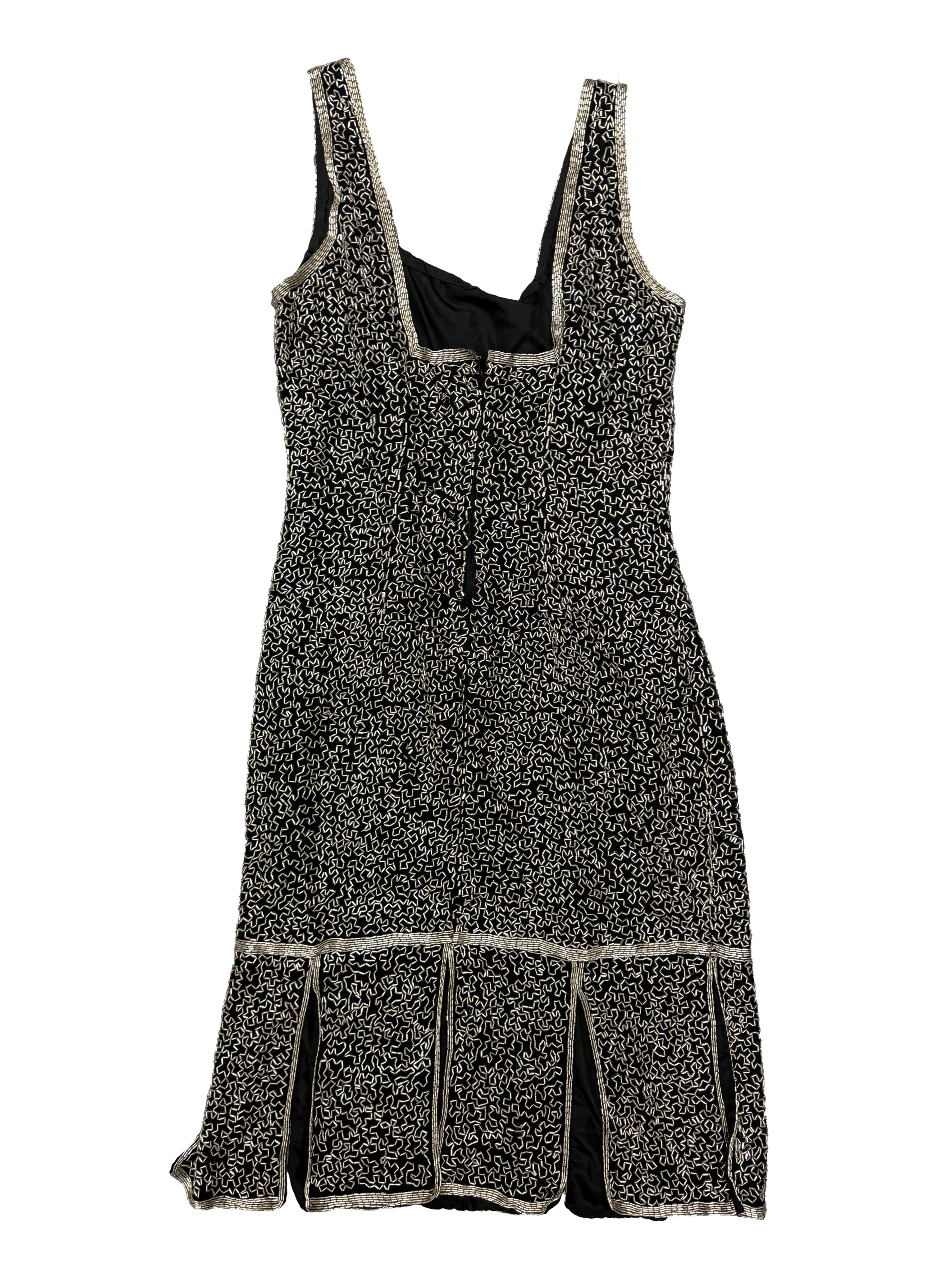 Lawrence Kazar Silk Beaded Dress