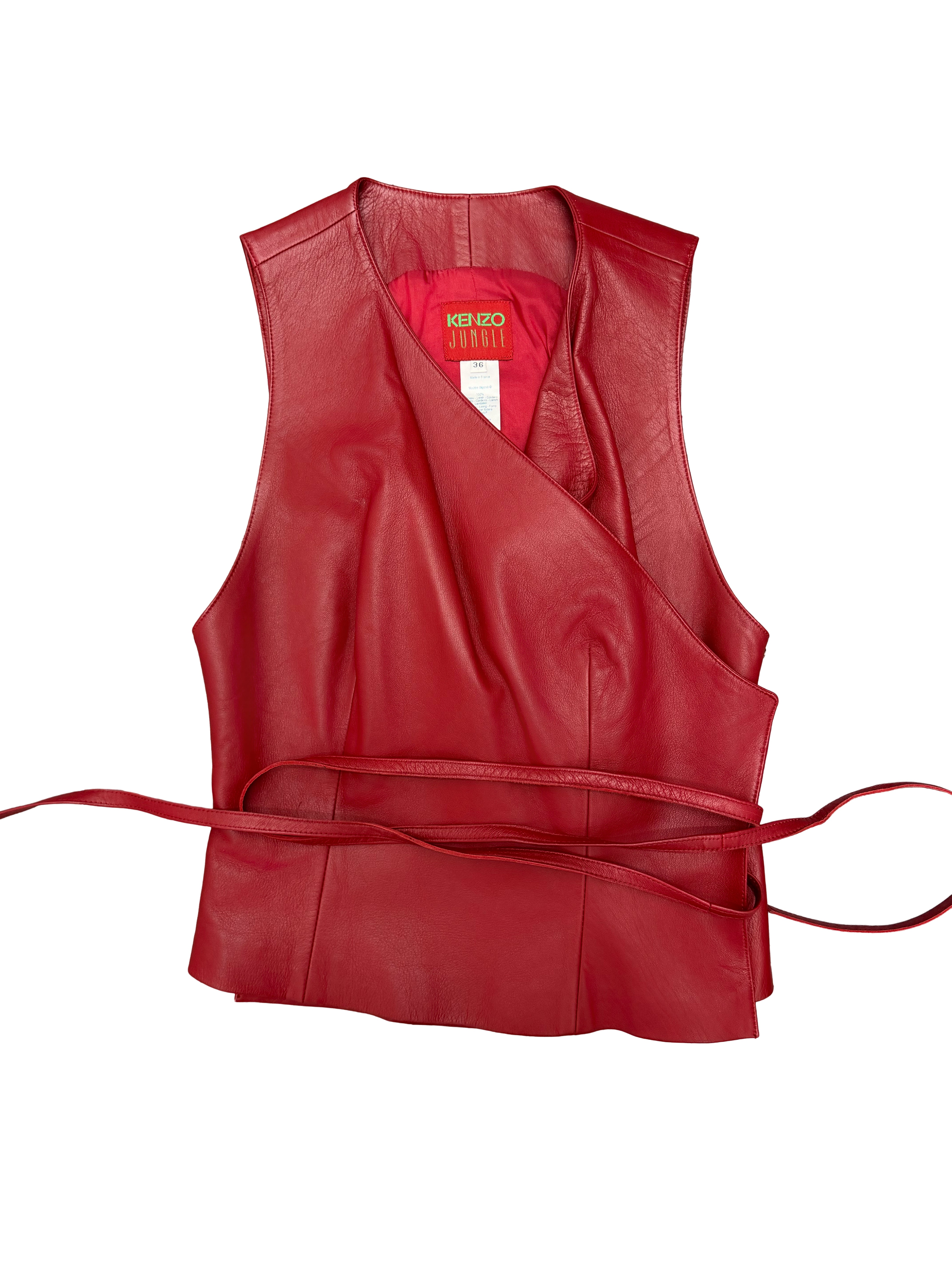 Kenzo Leather Wrap Top