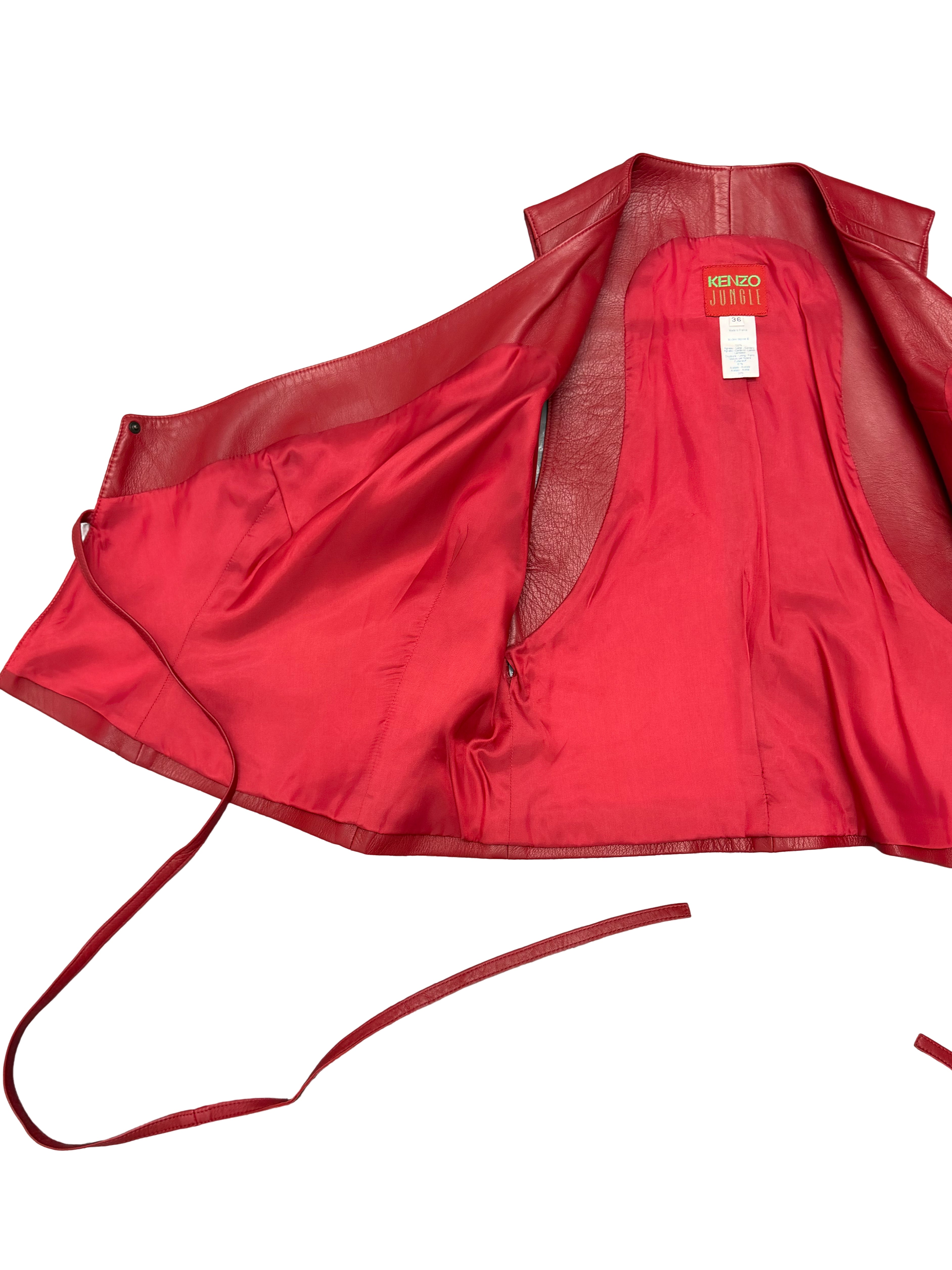 Kenzo Leather Wrap Top