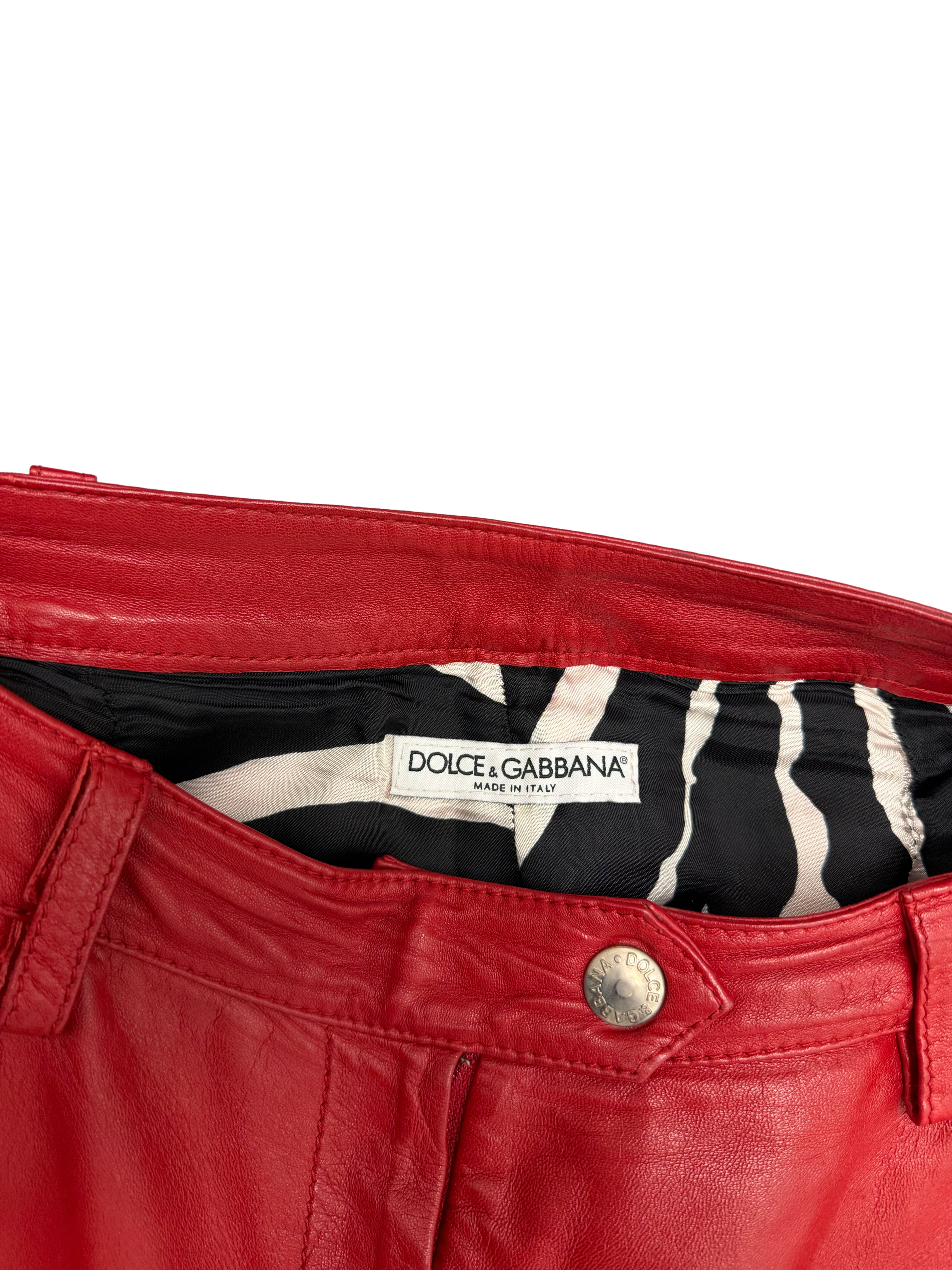 Dolce Gabbana SS 2000 Leather Capri Pants