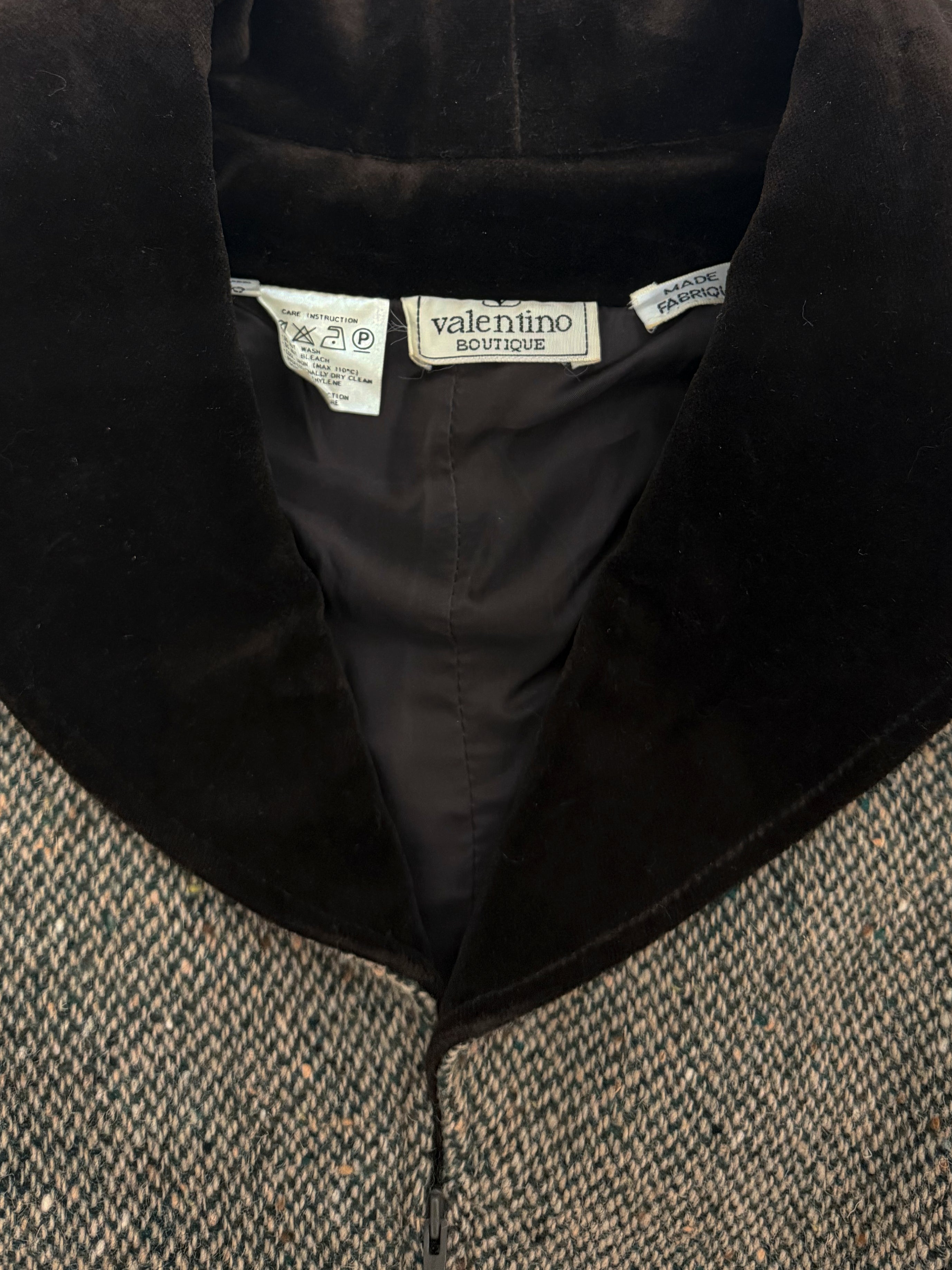 Valentino Boutique Tweed Fur Trim Set