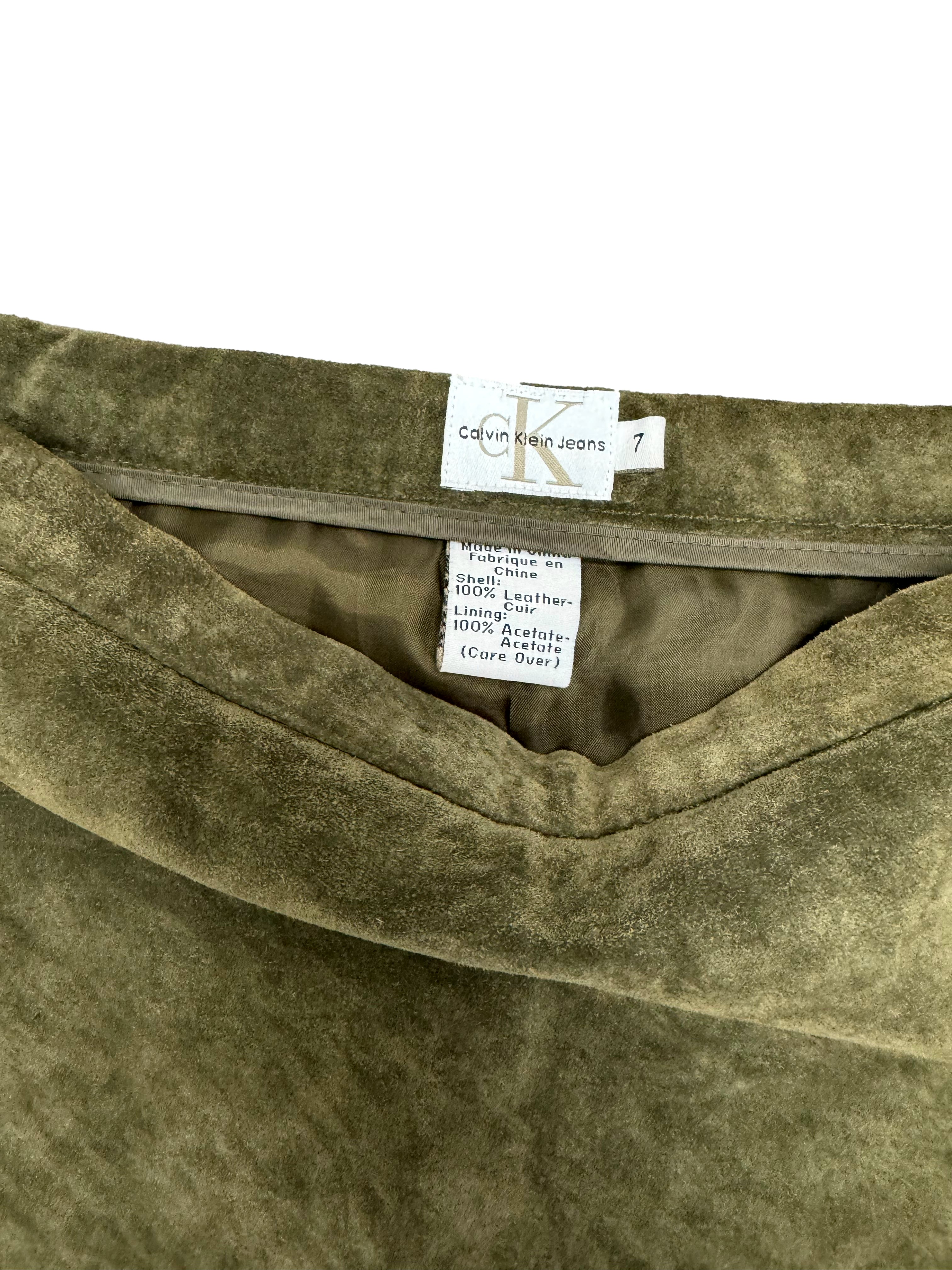 Calvin Klein Suede Mini Skirt