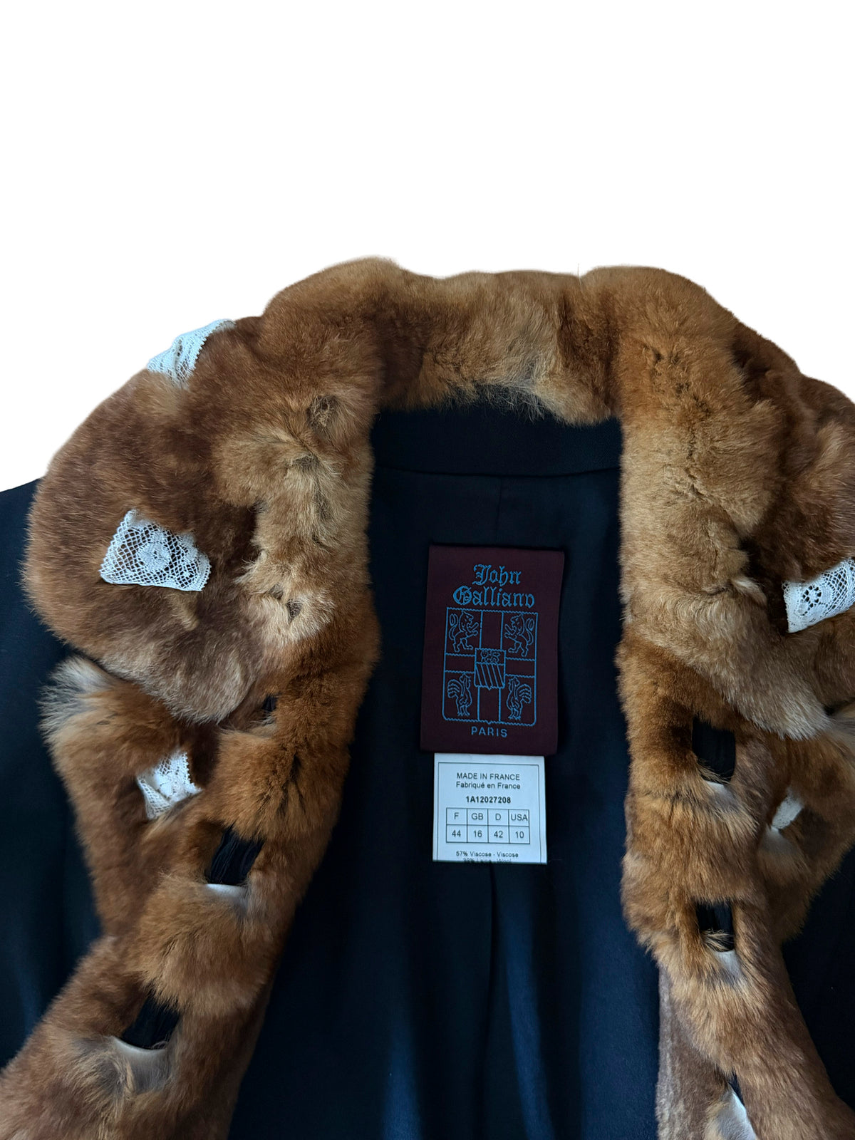 John Galliano 2001 Fur Trim Suit Set