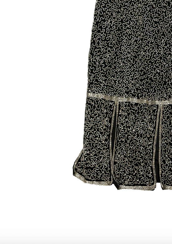 Lawrence Kazar Silk Beaded Dress
