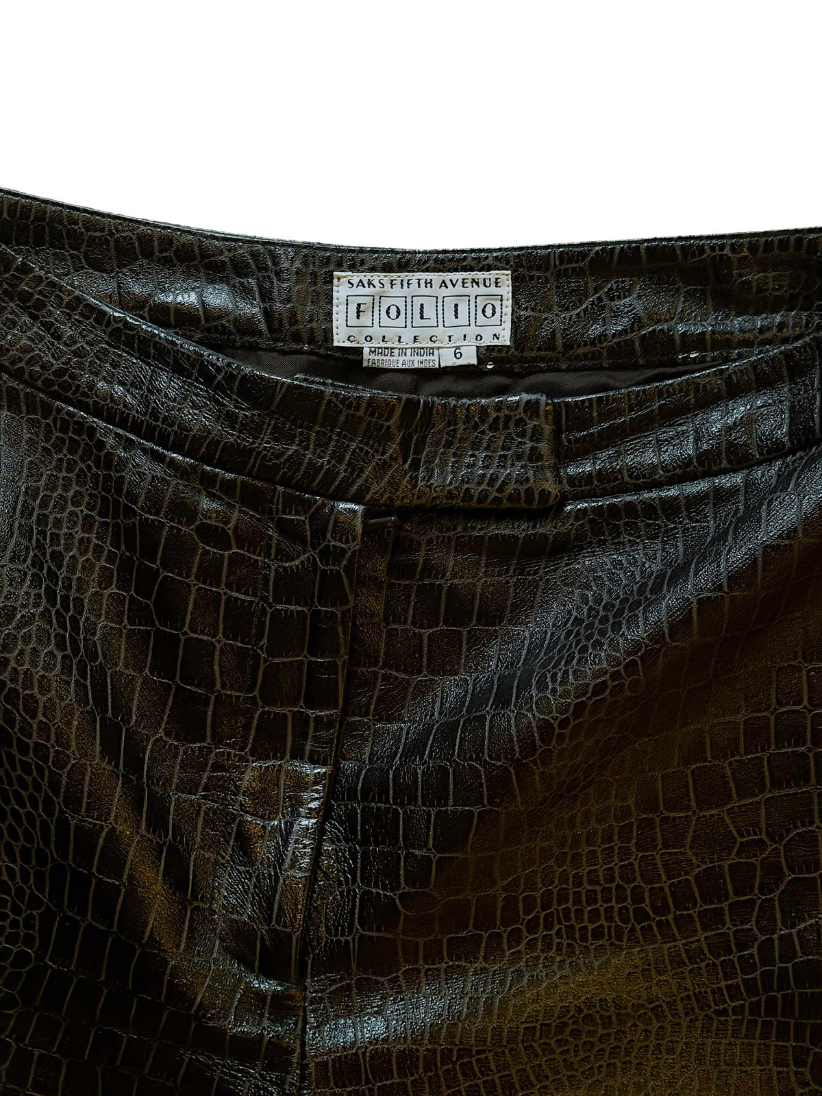Saks Fifth Avenue Leather Embossed Pants