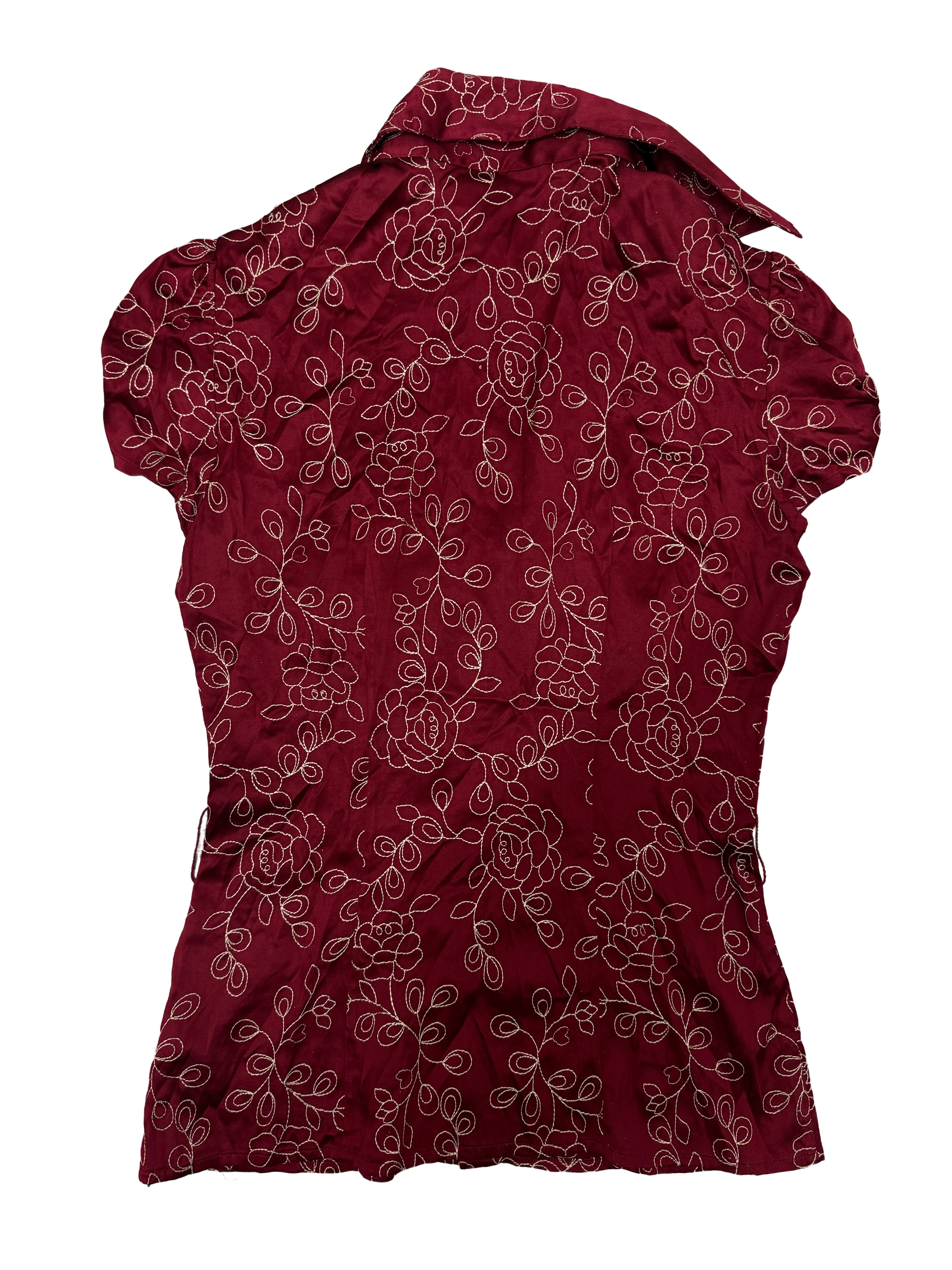 Bebe Embroidered Satin Top