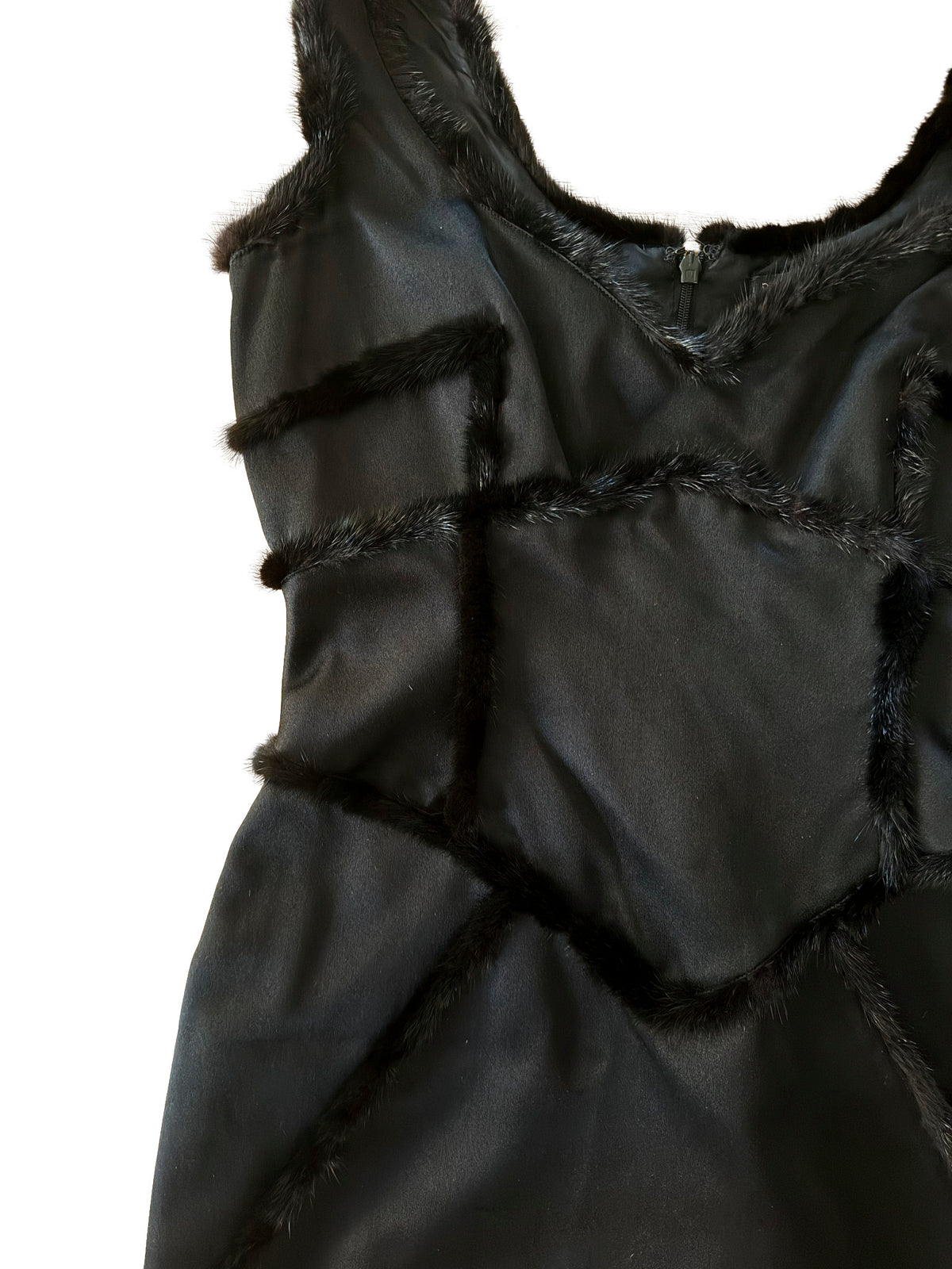 Douglas Hannant Mink Trim Dress