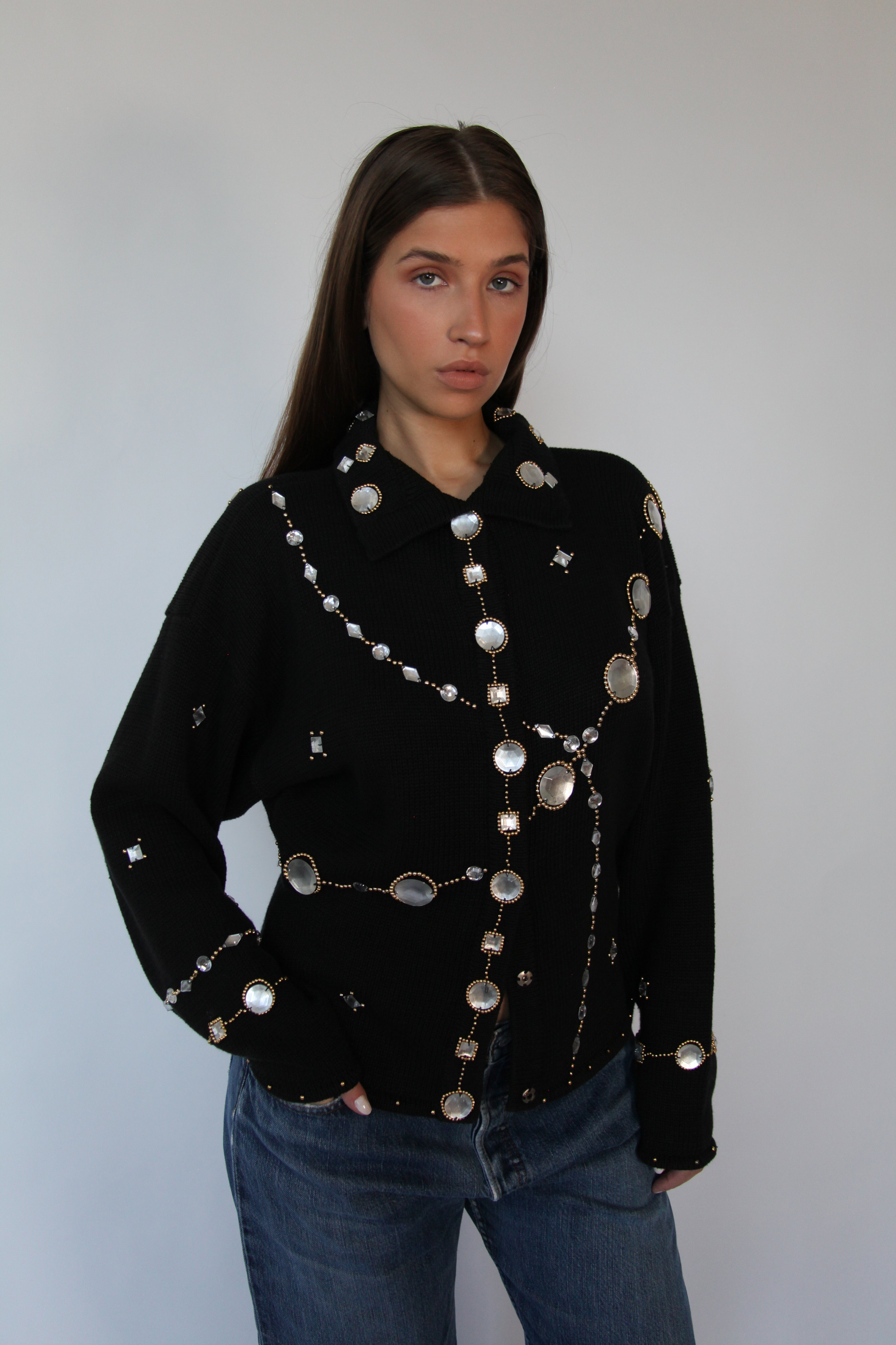 Caché Bejeweled Sweater