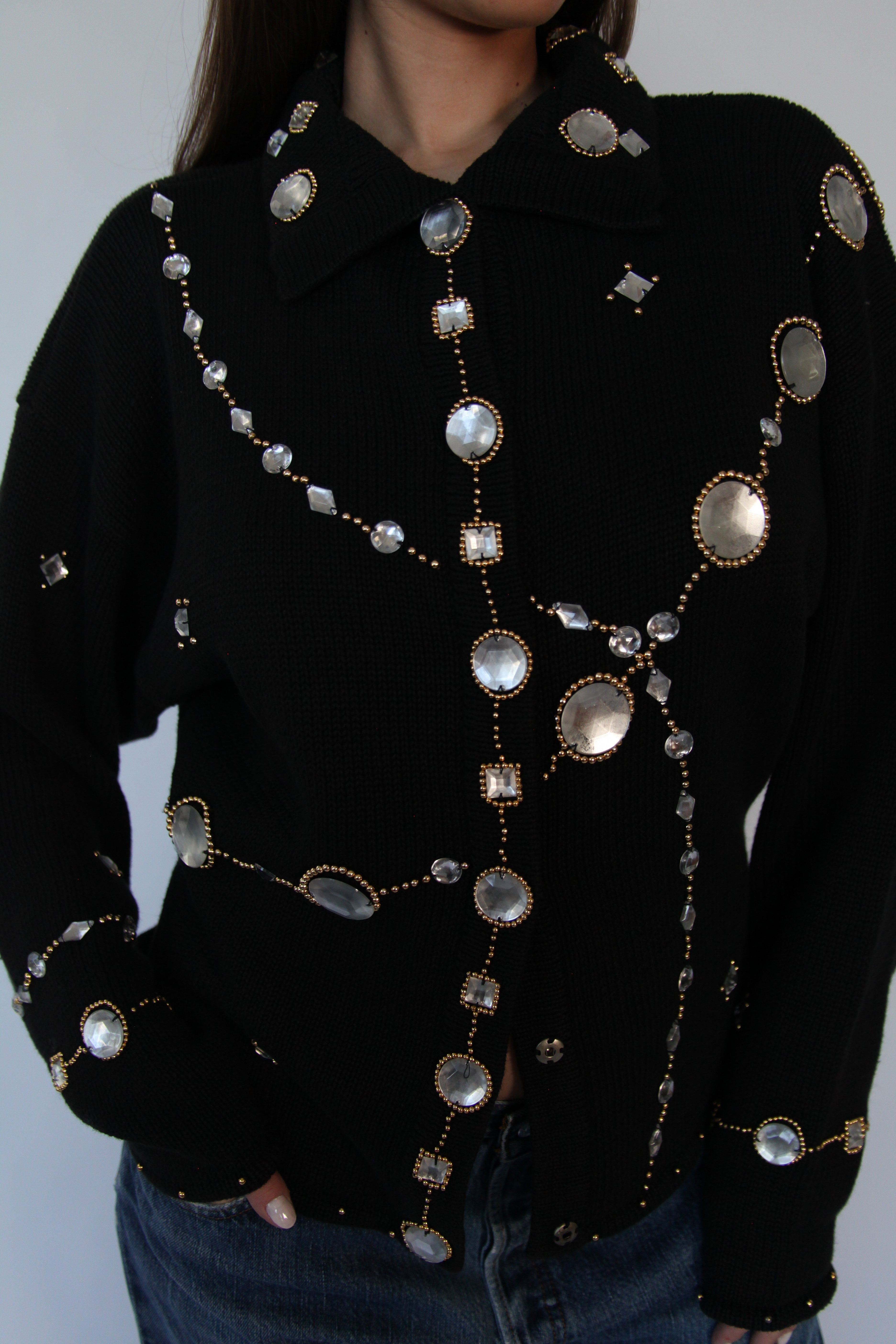 Caché Bejeweled Sweater