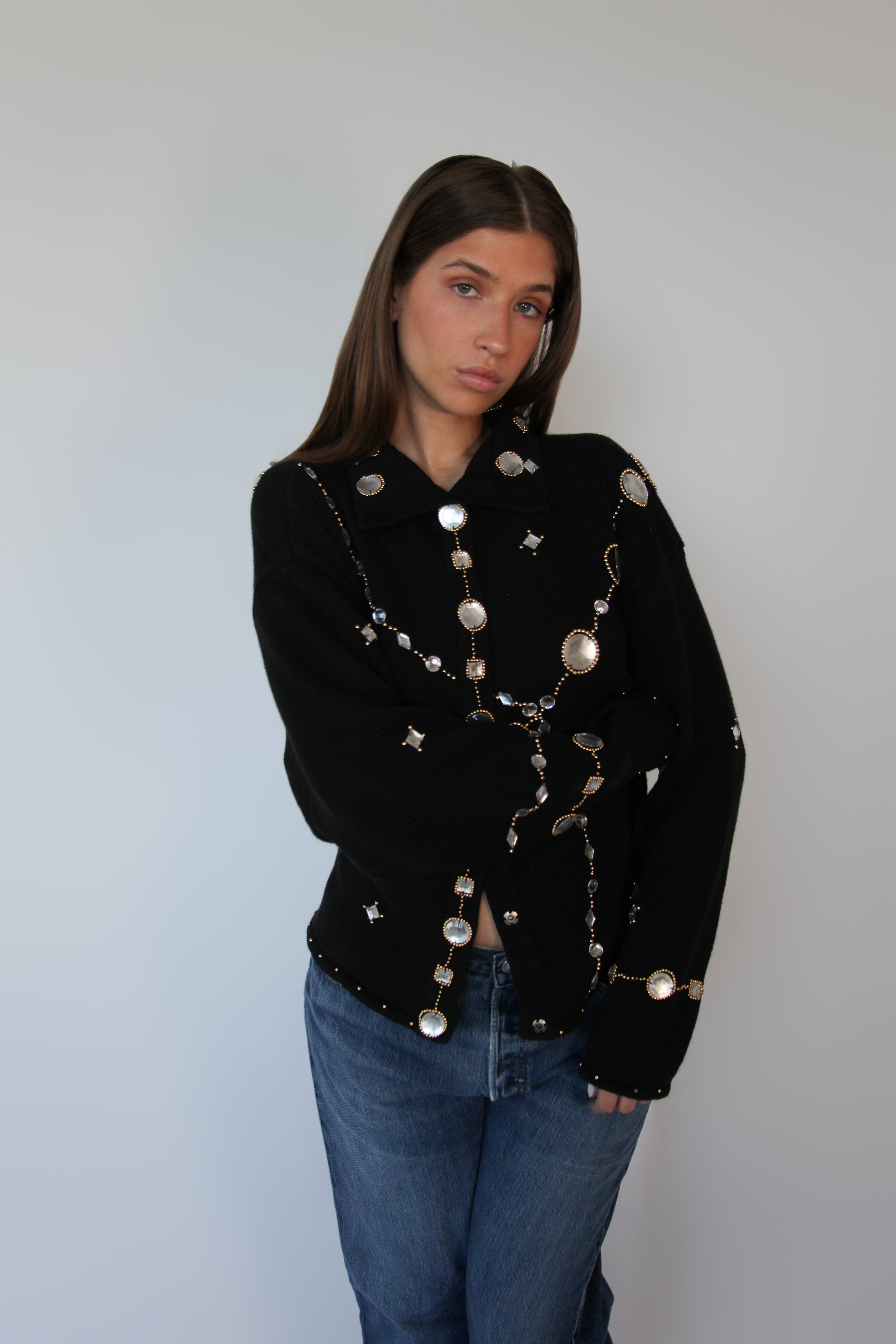 Caché Bejeweled Sweater