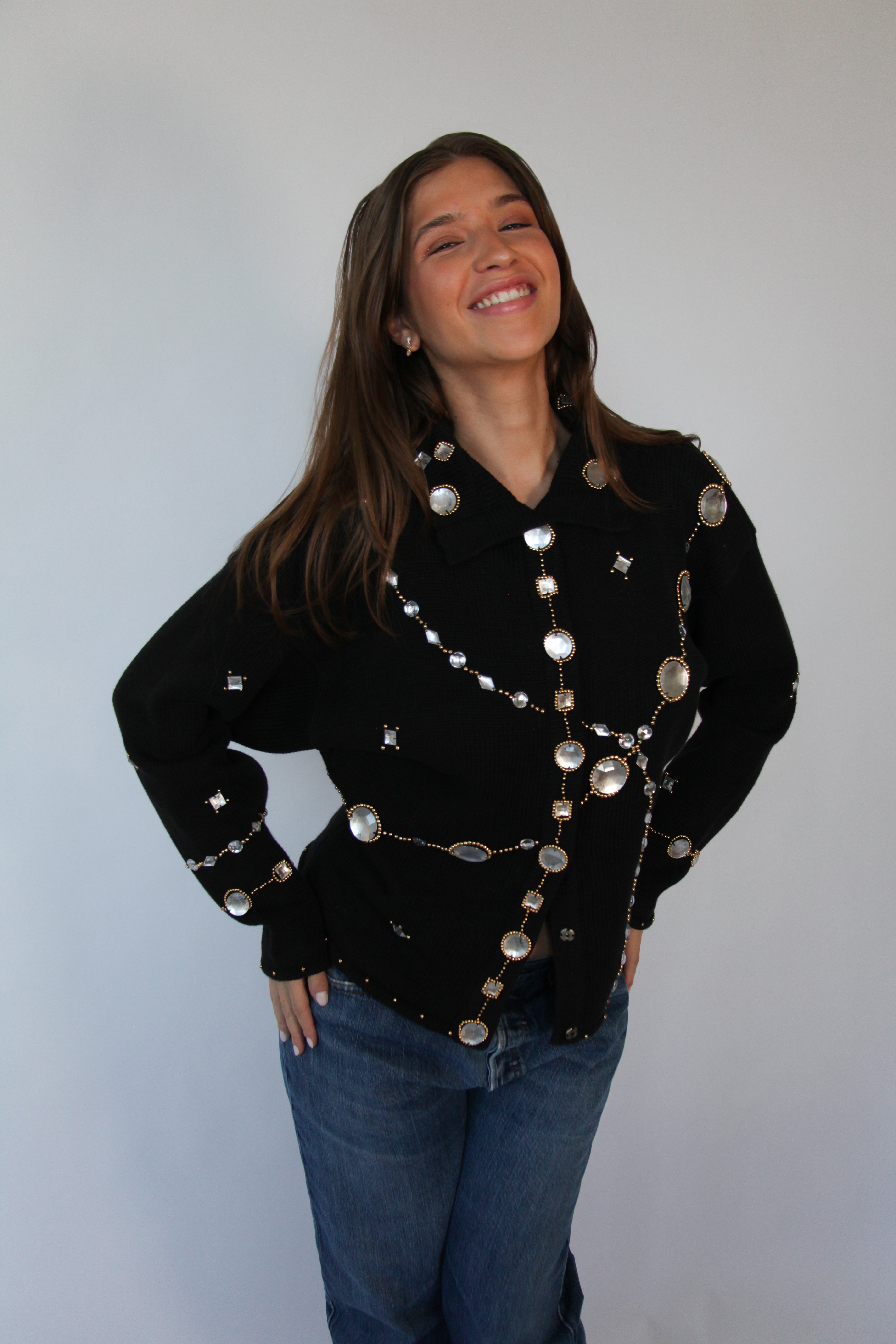 Caché Bejeweled Sweater