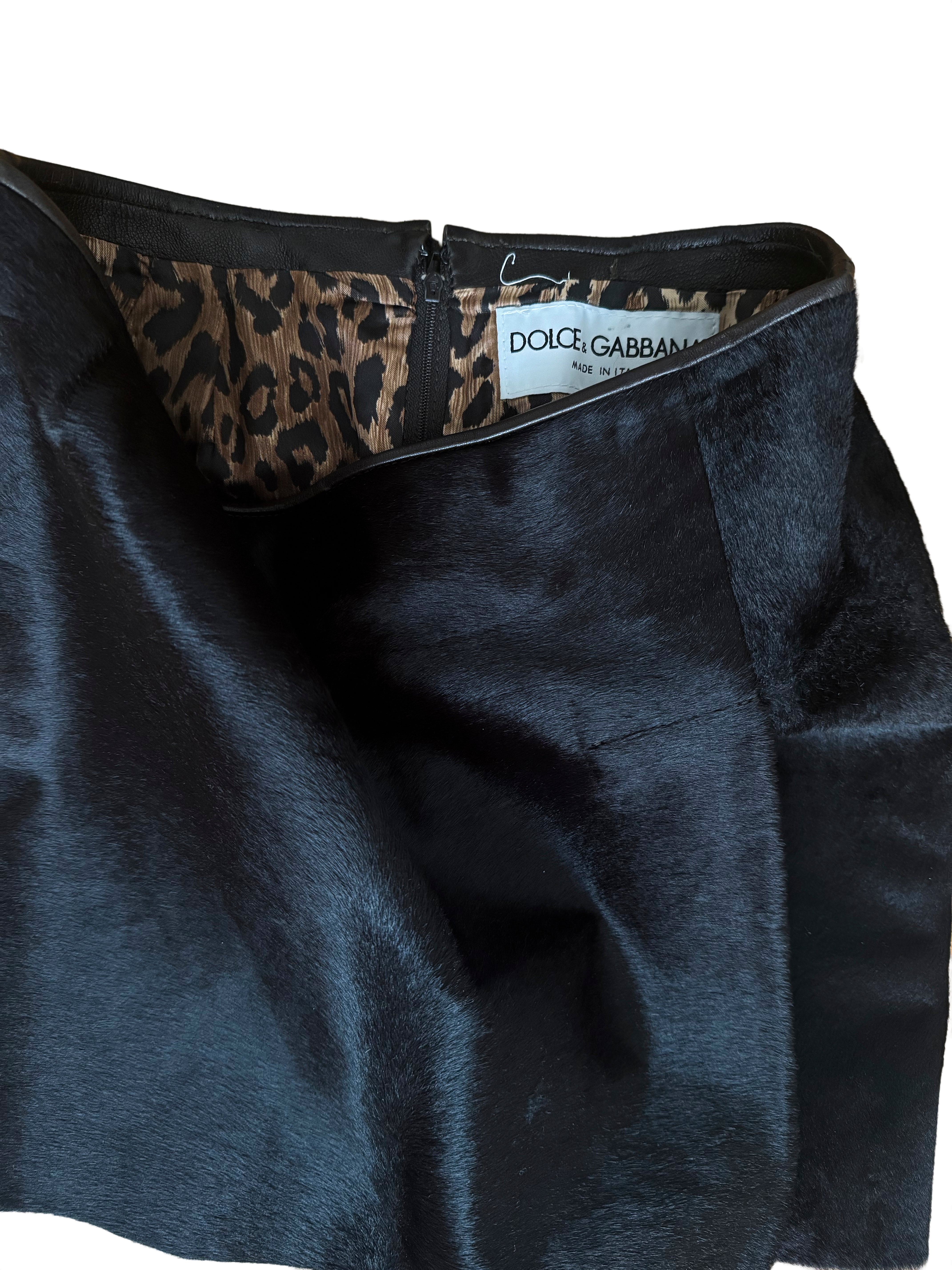 Dolce Gabbana 2000s Cowhide Mini Skirt